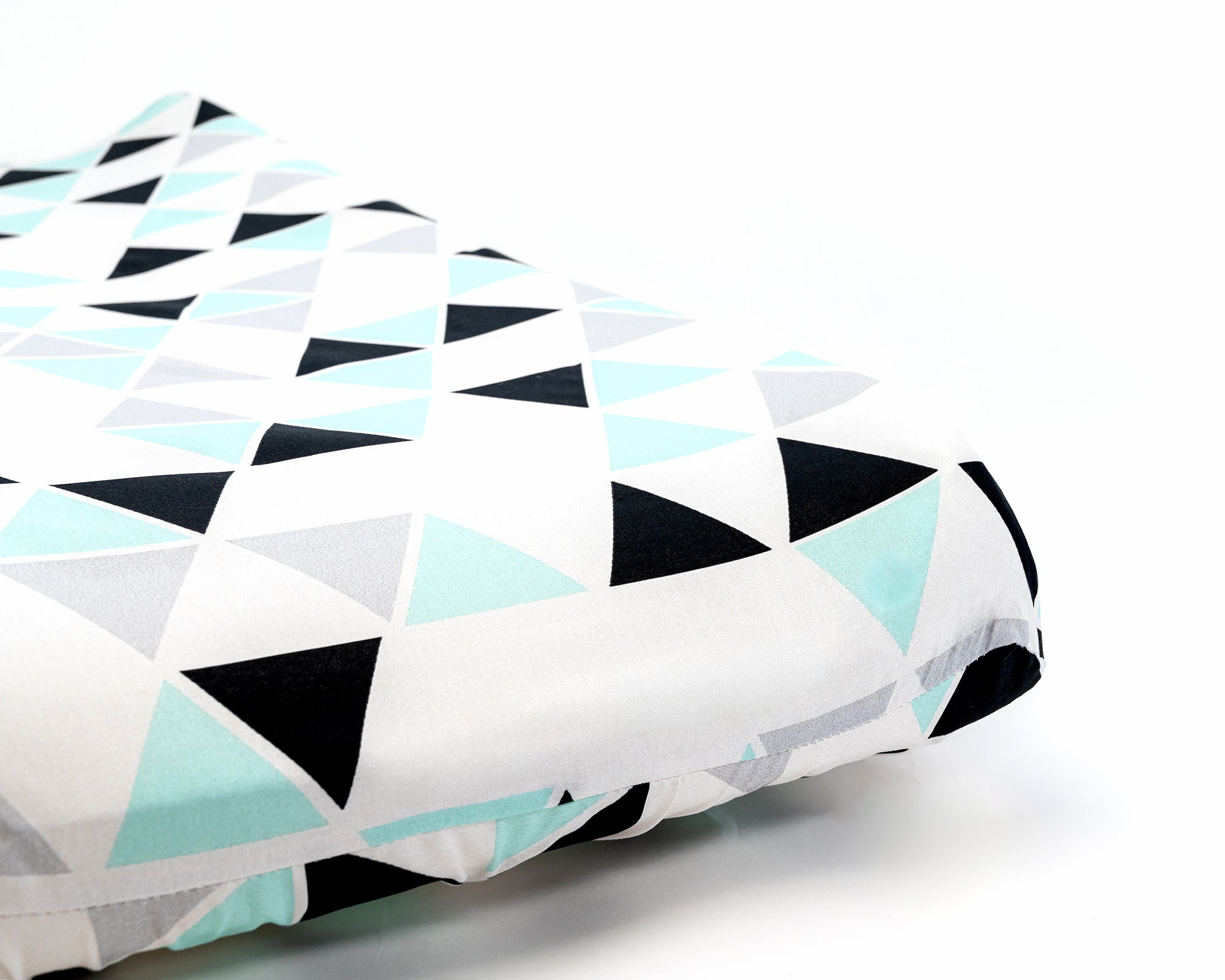Minty Origami - Mint + Monochrome Triangle Changing Pad Cover